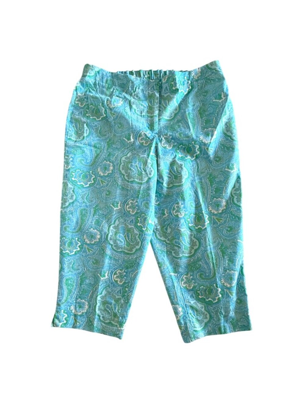 Talbots Heritage Capri Pants Size 14WP Paisley Desert Spring Cotton Stretch